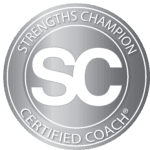 Strengths champion certified coach badge